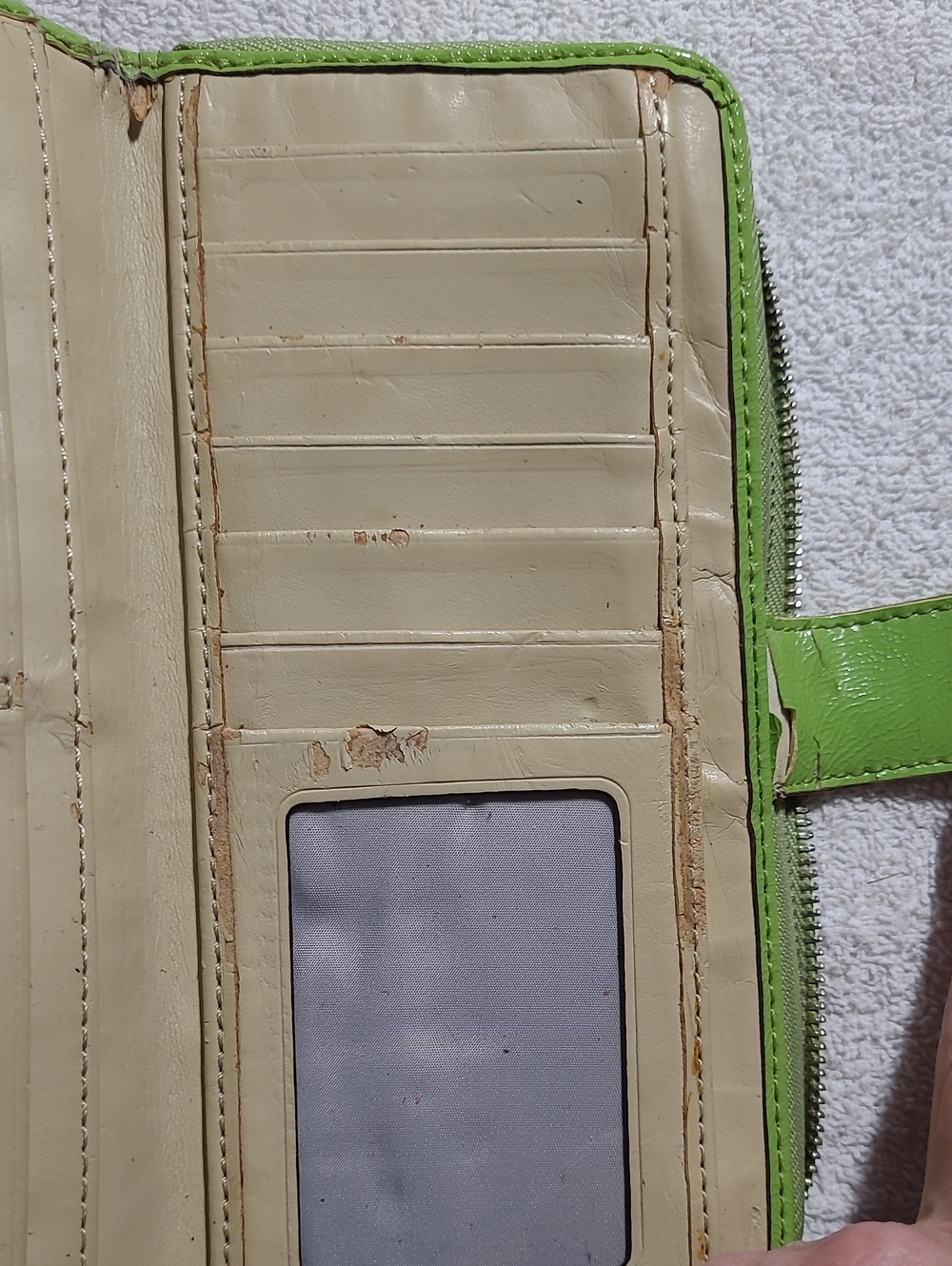 Coach Signature Canvas Wallet with Lime Trim - Picture 3 of 6